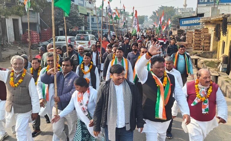 बुलंदशहर : शिकारपुर विधानसभा में कांग्रेसियों ने निकाली भारत जोड़ो न्याय यात्रा